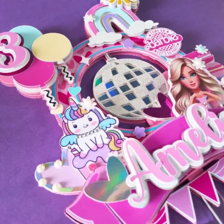 Barbie’s Unicorn Disco Bash Layered Topper 03