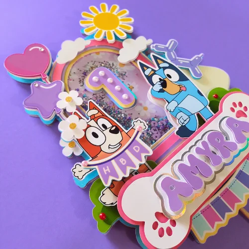 Bluey Themed Shaker Topper 01