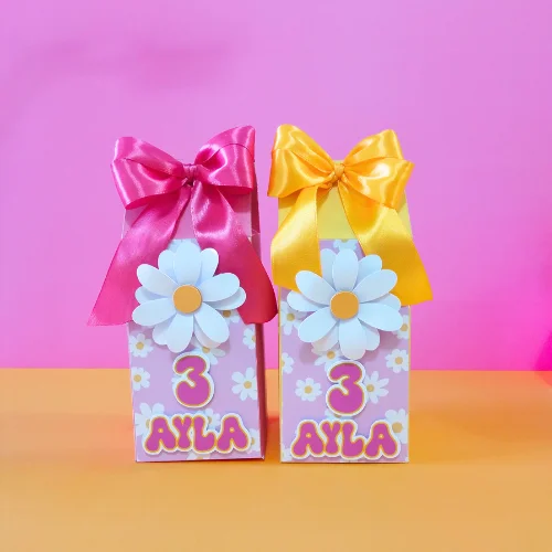 Daisy Pink & Yellow Carton Style Box 01