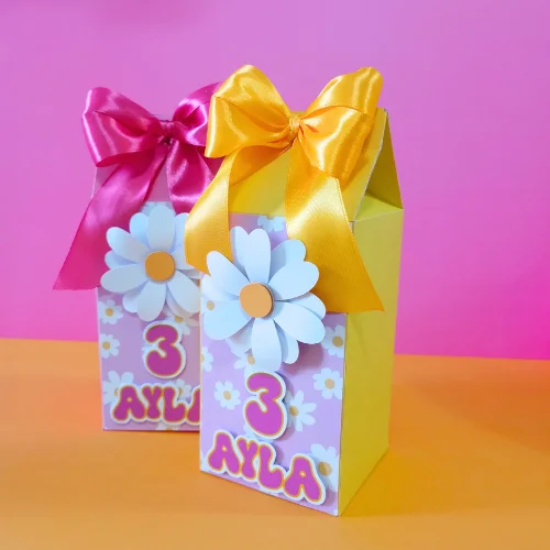 Daisy Pink & Yellow Carton Style Box 02