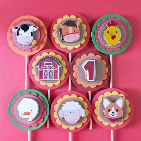 Farm Themed Cupcake Toppers 01