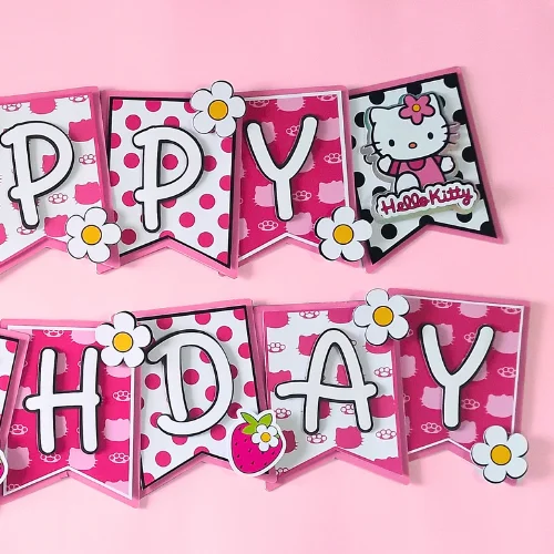 Hello Kitty Themed Birthday Banner 04