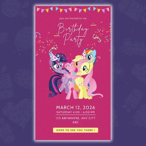 My little pony digital invite