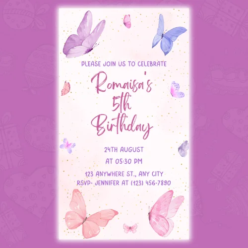 butterflies digital invite