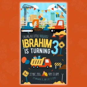 Construction Oarty Digital Invite