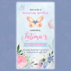 Floral Butterfly Digital Invite