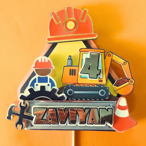 Construction themed layered topper 01