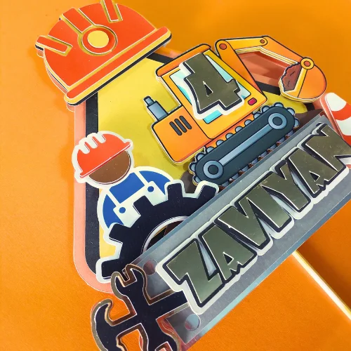 Construction themed layered topper 02