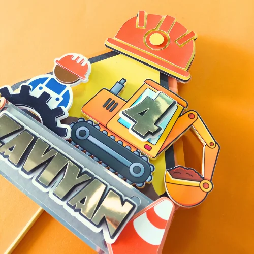 Construction themed layered topper 03